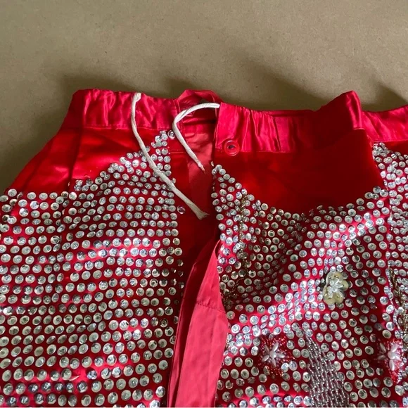 Vintage Custom Handmade Fully Beaded Sequined Traditional Chinese Wedding Dress - Picture 5 of 15